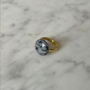 Snowflake obsidian ring